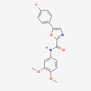 molecular formula C18H15FN2O4 B3013088 N-(3,4-dimethoxyphenyl)-5-(4-fluorophenyl)-1,3-oxazole-2-carboxamide CAS No. 955658-62-5