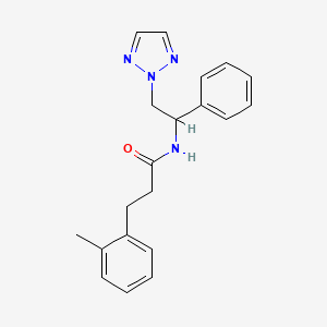 molecular formula C20H22N4O B3013094 N-(1-phenyl-2-(2H-1,2,3-triazol-2-yl)ethyl)-3-(o-tolyl)propanamide CAS No. 2034405-31-5