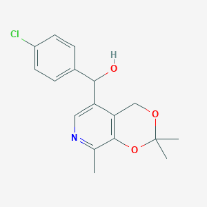 molecular formula C17H18ClNO3 B030131 (+/-)-4-Chlorophenyl-5-[(3,4-isopropylidine)-2-methylpyridine]methanol CAS No. 133545-64-9