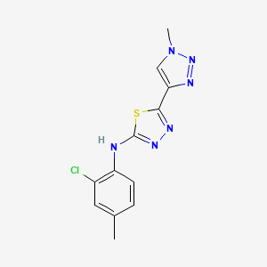 molecular formula C12H11ClN6S B3013107 N-(2-chloro-4-methylphenyl)-5-(1-methyl-1H-1,2,3-triazol-4-yl)-1,3,4-thiadiazol-2-amine CAS No. 2379978-64-8