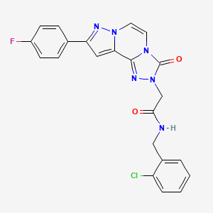 molecular formula C22H16ClFN6O2 B3013117 N-(2-chlorobenzyl)-2-[9-(4-fluorophenyl)-3-oxopyrazolo[1,5-a][1,2,4]triazolo[3,4-c]pyrazin-2(3H)-yl]acetamide CAS No. 1206988-24-0