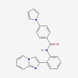 molecular formula C24H18N4O B3013130 N-(2-(imidazo[1,2-a]pyridin-2-yl)phenyl)-4-(1H-pyrrol-1-yl)benzamide CAS No. 1795303-40-0