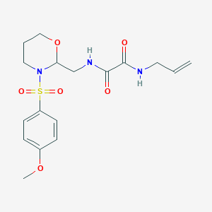molecular formula C17H23N3O6S B3013189 N'-{[3-(4-methoxybenzenesulfonyl)-1,3-oxazinan-2-yl]methyl}-N-(prop-2-en-1-yl)ethanediamide CAS No. 872862-87-8