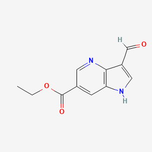 molecular formula C11H10N2O3 B3013191 Ethyl 3-formyl-1H-pyrrolo[3,2-b]pyridine-6-carboxylate CAS No. 2089257-85-0