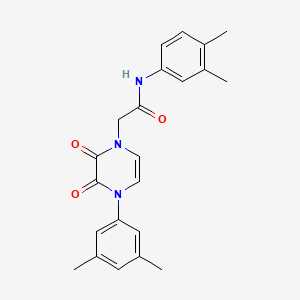 molecular formula C22H23N3O3 B3013195 N-(3,4-dimethylphenyl)-2-(4-(3,5-dimethylphenyl)-2,3-dioxo-3,4-dihydropyrazin-1(2H)-yl)acetamide CAS No. 891866-71-0