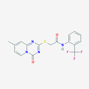 2-(8-methyl-4-oxopyrido[1,2-a][1,3,5]triazin-2-yl)sulfanyl-N-[2-(trifluoromethyl)phenyl]acetamide