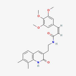 (Z)-N-(2-(7,8-dimethyl-2-oxo-1,2-dihydroquinolin-3-yl)ethyl)-3-(3,4,5-trimethoxyphenyl)acrylamide