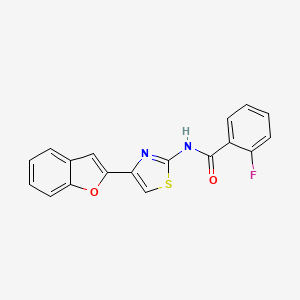 N-[4-(1-benzofuran-2-yl)-1,3-thiazol-2-yl]-2-fluorobenzamide