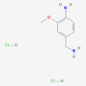 molecular formula C8H13ClN2O B3013211 4-(Aminomethyl)-2-methoxyaniline;hydrochloride CAS No. 2225146-89-2