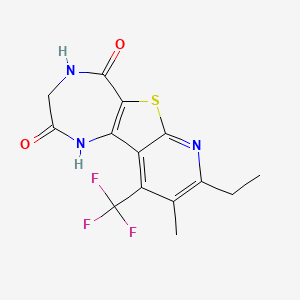 8-ethyl-9-methyl-10-(trifluoromethyl)-3,4-dihydro-1H-pyrido[3',2':4,5]thieno[3,2-e][1,4]diazepine-2,5-dione