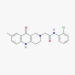 molecular formula C21H20ClN3O2 B3013243 N-(2-chlorophenyl)-2-(8-methyl-10-oxo-3,4-dihydrobenzo[b][1,6]naphthyridin-2(1H,5H,10H)-yl)acetamide CAS No. 1251687-86-1