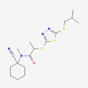 N-(1-cyanocyclohexyl)-N-methyl-2-({5-[(2-methylpropyl)sulfanyl]-1,3,4-thiadiazol-2-yl}sulfanyl)propanamide