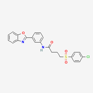 N-(3-(benzo[d]oxazol-2-yl)phenyl)-4-((4-chlorophenyl)sulfonyl)butanamide