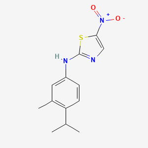 molecular formula C13H15N3O2S B3013323 N-(4-isopropyl-3-methylphenyl)-5-nitro-1,3-thiazol-2-amine CAS No. 866154-98-5
