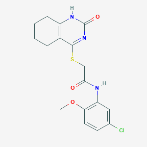 molecular formula C17H18ClN3O3S B3013353 N-(5-chloro-2-methoxyphenyl)-2-[(2-oxo-1,2,5,6,7,8-hexahydroquinazolin-4-yl)sulfanyl]acetamide CAS No. 946324-37-4