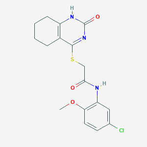 molecular formula C17H18ClN3O3S B3013353 N-(5-chloro-2-methoxyphenyl)-2-[(2-oxo-5,6,7,8-tetrahydro-1H-quinazolin-4-yl)sulfanyl]acetamide CAS No. 946324-37-4