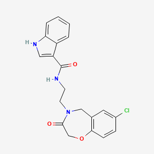 N-(2-(7-chloro-3-oxo-2,3-dihydrobenzo[f][1,4]oxazepin-4(5H)-yl)ethyl)-1H-indole-3-carboxamide