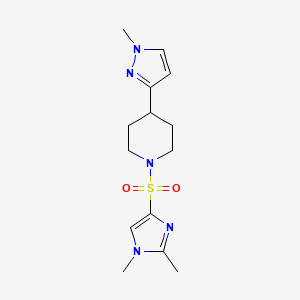 1-((1,2-dimethyl-1H-imidazol-4-yl)sulfonyl)-4-(1-methyl-1H-pyrazol-3-yl)piperidine