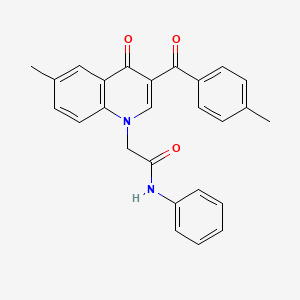 2-[6-methyl-3-(4-methylbenzoyl)-4-oxoquinolin-1-yl]-N-phenylacetamide