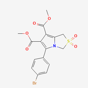molecular formula C16H14BrNO6S B3013386 6,7-dimethyl5-(4-bromophenyl)-2,2-dioxo-1H,3H-2lambda6-pyrrolo[1,2-c][1,3]thiazole-6,7-dicarboxylate CAS No. 337920-94-2