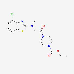 molecular formula C17H21ClN4O3S B3013391 Ethyl 4-(2-((4-chlorobenzo[d]thiazol-2-yl)(methyl)amino)acetyl)piperazine-1-carboxylate CAS No. 1396876-35-9