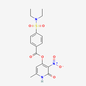 molecular formula C17H19N3O7S B3013392 6-methyl-3-nitro-2-oxo-1,2-dihydropyridin-4-yl 4-(N,N-diethylsulfamoyl)benzoate CAS No. 868680-18-6