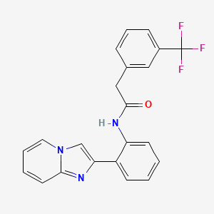 molecular formula C22H16F3N3O B3013397 N-(2-(imidazo[1,2-a]pyridin-2-yl)phenyl)-2-(3-(trifluoromethyl)phenyl)acetamide CAS No. 2034289-85-3