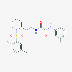 N1-(2-(1-((2,5-dimethylphenyl)sulfonyl)piperidin-2-yl)ethyl)-N2-(3-fluorophenyl)oxalamide