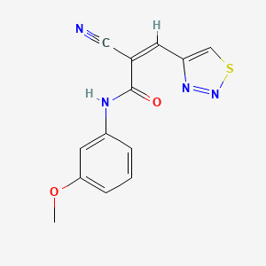 (Z)-2-Cyano-N-(3-methoxyphenyl)-3-(thiadiazol-4-yl)prop-2-enamide