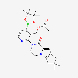 (2-(7,7-dimethyl-1-oxo-3,4,7,8-tetrahydro-1H-cyclopenta[4,5]pyrrolo[1,2-a]pyrazin-2(6H)-yl)-4-(4,4,5,5-tetramethyl-1,3,2-dioxaborolan-2-yl)pyridin-3-yl)methyl acetate