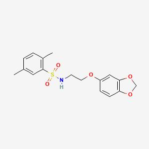 molecular formula C17H19NO5S B3013430 N-(2-(benzo[d][1,3]dioxol-5-yloxy)ethyl)-2,5-dimethylbenzenesulfonamide CAS No. 1105235-29-7