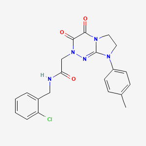 molecular formula C21H20ClN5O3 B3013437 N-(2-chlorobenzyl)-2-(3,4-dioxo-8-(p-tolyl)-3,4,7,8-tetrahydroimidazo[2,1-c][1,2,4]triazin-2(6H)-yl)acetamide CAS No. 941891-69-6