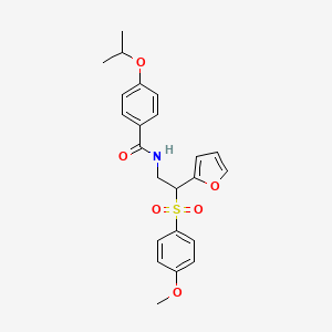 molecular formula C23H25NO6S B3013441 N-[2-(furan-2-yl)-2-(4-methoxybenzenesulfonyl)ethyl]-4-(propan-2-yloxy)benzamide CAS No. 946298-31-3