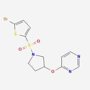 4-((1-((5-Bromothiophen-2-yl)sulfonyl)pyrrolidin-3-yl)oxy)pyrimidine