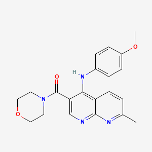 (4-((4-Methoxyphenyl)amino)-7-methyl-1,8-naphthyridin-3-yl)(morpholino)methanone