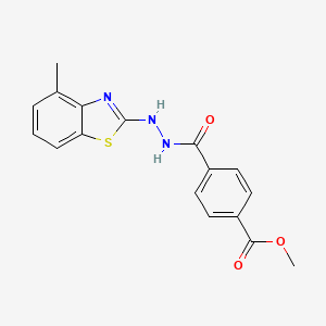 molecular formula C17H15N3O3S B3013448 Methyl 4-(2-(4-methylbenzo[d]thiazol-2-yl)hydrazinecarbonyl)benzoate CAS No. 851978-01-3