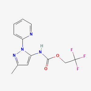 2,2,2-Trifluoroethyl N-(5-methyl-2-pyridin-2-ylpyrazol-3-yl)carbamate