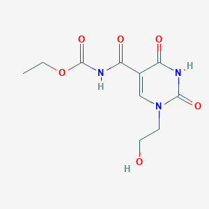 ethyl N-{[1-(2-hydroxyethyl)-2,4-dioxo-1,2,3,4-tetrahydro-5-pyrimidinyl]carbonyl}carbamate