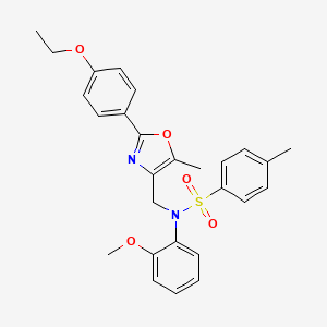 molecular formula C27H28N2O5S B3013456 N-((2-(4-ethoxyphenyl)-5-methyloxazol-4-yl)methyl)-N-(2-methoxyphenyl)-4-methylbenzenesulfonamide CAS No. 1251617-18-1