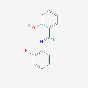 molecular formula C14H12FNO B3013461 2-{(E)-[(2-fluoro-4-methylphenyl)imino]methyl}phenol CAS No. 1232817-95-6