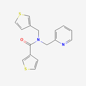 molecular formula C16H14N2OS2 B3013462 N-(pyridin-2-ylmethyl)-N-(thiophen-3-ylmethyl)thiophene-3-carboxamide CAS No. 1235659-34-3