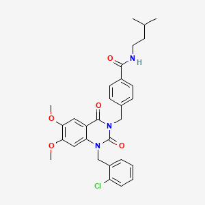 4-((1-(2-chlorobenzyl)-6,7-dimethoxy-2,4-dioxo-1,2-dihydroquinazolin-3(4H)-yl)methyl)-N-isopentylbenzamide