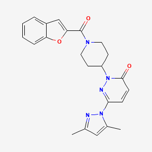 B3013472 2-[1-(1-Benzofuran-2-carbonyl)piperidin-4-yl]-6-(3,5-dimethylpyrazol-1-yl)pyridazin-3-one CAS No. 2379978-81-9