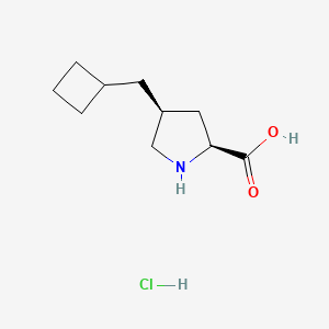 molecular formula C10H18ClNO2 B3013486 (2S,4S)-4-(Cyclobutylmethyl)pyrrolidine-2-carboxylic acid;hydrochloride CAS No. 2309431-35-2