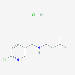 molecular formula C11H18Cl2N2 B3013489 N-[(6-Chloropyridin-3-yl)methyl]-3-methylbutan-1-amine;hydrochloride CAS No. 2567496-33-5