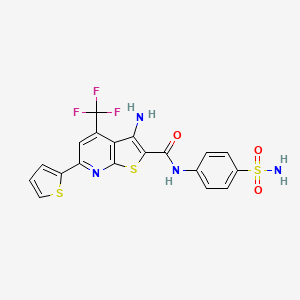 3-amino-N-[4-(aminosulfonyl)phenyl]-6-(2-thienyl)-4-(trifluoromethyl)thieno[2,3-b]pyridine-2-carboxamide