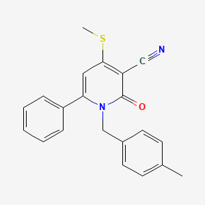 1-(4-Methylbenzyl)-4-(methylsulfanyl)-2-oxo-6-phenyl-1,2-dihydro-3-pyridinecarbonitrile