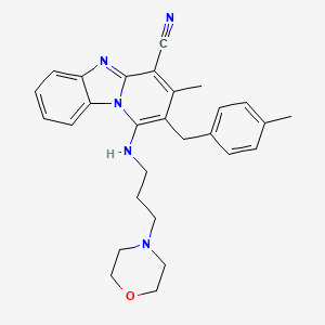 3-Methyl-2-[(4-methylphenyl)methyl]-1-(3-morpholin-4-ylpropylamino)pyrido[1,2-a]benzimidazole-4-carbonitrile