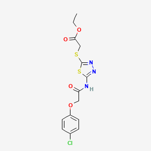 Ethyl 2-((5-(2-(4-chlorophenoxy)acetamido)-1,3,4-thiadiazol-2-yl)thio)acetate