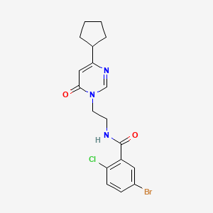 5-bromo-2-chloro-N-(2-(4-cyclopentyl-6-oxopyrimidin-1(6H)-yl)ethyl)benzamide